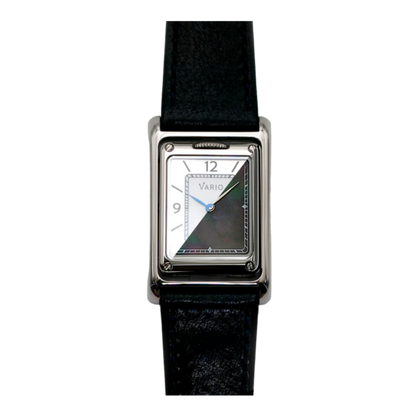 Vario VERSA Reversible Dual Time Silver-Black Mother of Pearl Watch