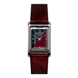שעון Vario VERSA דו-זמן הפיך אדום-מתכתי