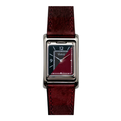 שעון Vario VERSA דו-זמן הפיך אדום-מתכתי