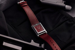 שעון Vario VERSA דו-זמן הפיך אדום-מתכתי