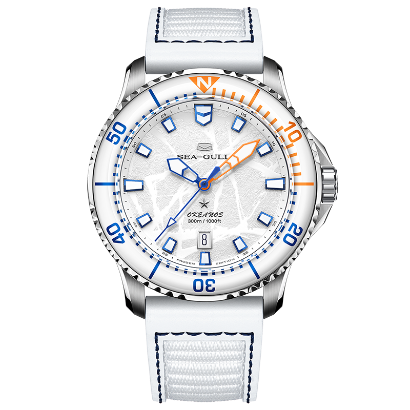 Ocean Series Pro Special Edition 300m Titanium Alloy Case Ice-textured Dial Diving Watch 43mm