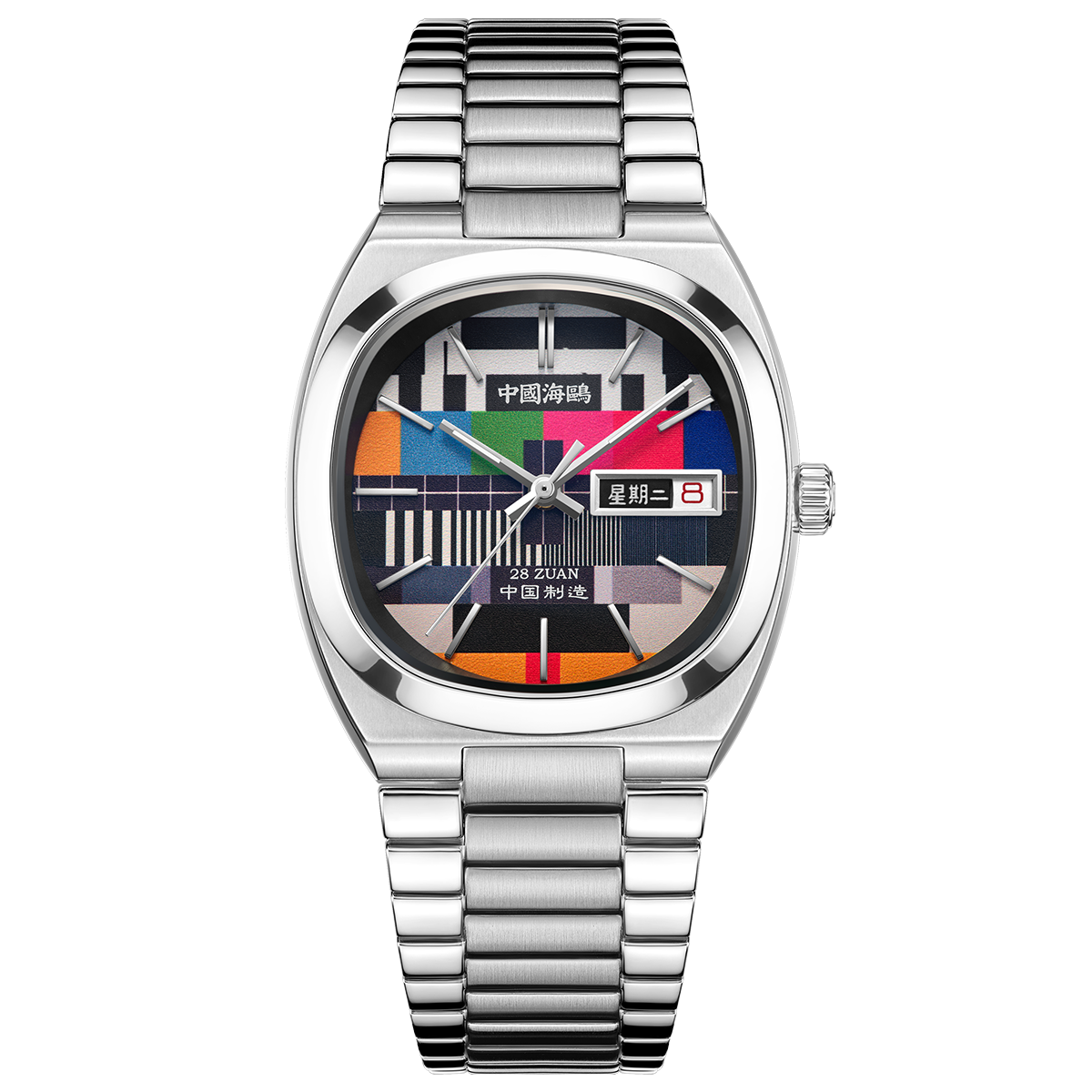 TV Dial Day-date Calendar Tonneau Vintage Watch 36mm