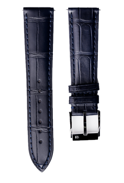 Behrens bracelet en cuir Alli-gator bleu collection classique