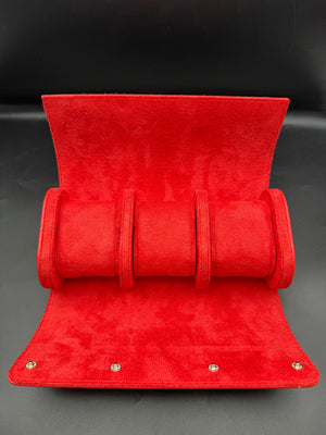 Etui montre en cuir rouge