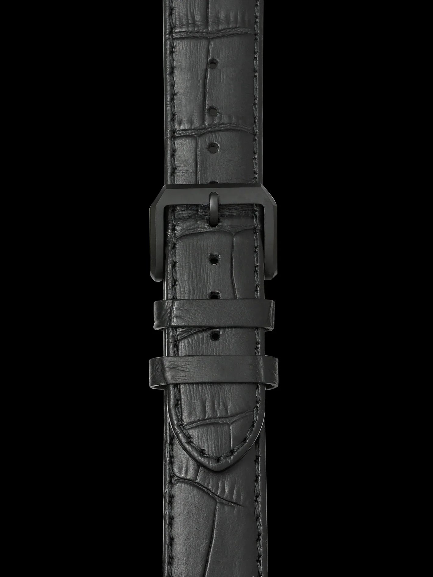 Bracelet en Cuir avec Boucle PVD Noire