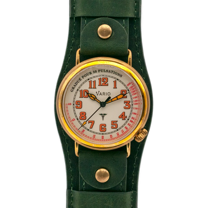שעון Vario 1918 Medic מפליז עם לוח קרם וצבע כתום זוהר