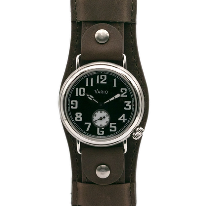 Vario 1918 טרנץ' עם לוח שחור ושעון לבן זוהר