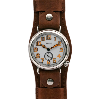 Vario 1918 טרנץ' עם לוח מחוגים לבן וכתום זוהר